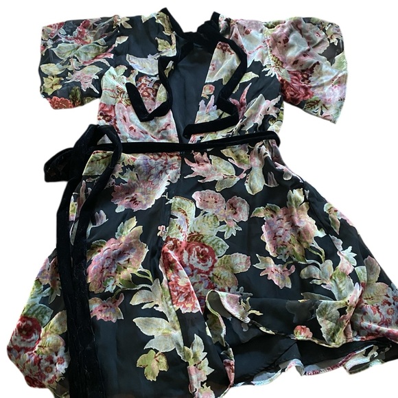 Zara Black Dress with Floral Accents - Picture 7 of 12